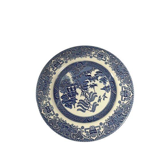 Vintage English Ironstone Tableware EIT Blue Willow Dinner Plate 9 7/8” - Picture 4 of 7